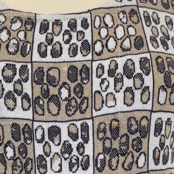 St. John Knit Tank Top Sweater Shell Sleeveless Printed Neutral Multicolor S - Picture 11 of 11